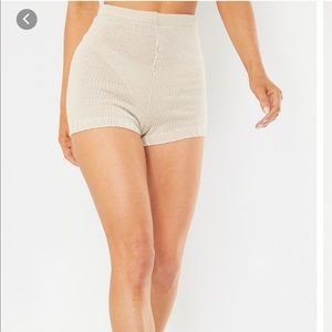PLT cream knit shorts
